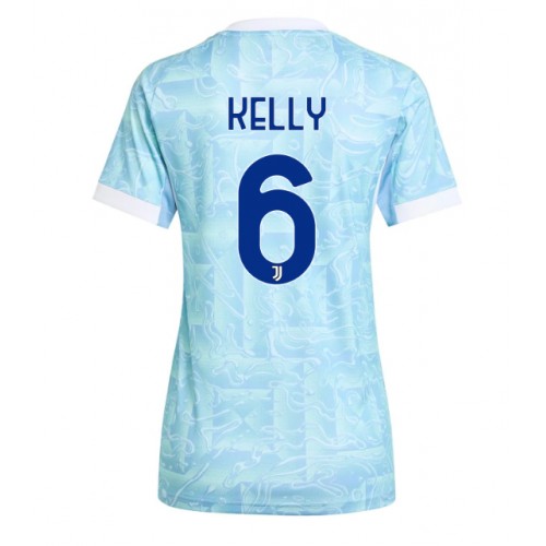 Echipament fotbal Juventus Lloyd Kelly #6 Tricou Deplasare 2025-26 pentru femei maneca scurta Echipament fotbal Juventus Lloyd Kelly #6 Tricou Deplasare 2025-26 pentru femei maneca scurta
