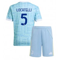 Echipament fotbal Juventus Manuel Locatelli #5 Tricou Deplasare 2025-26 pentru copii maneca scurta (+ Pantaloni scurti)