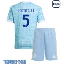 Echipament fotbal Juventus Manuel Locatelli #5 Tricou Deplasare 2025-26 pentru copii maneca scurta (+ Pantaloni scurti)