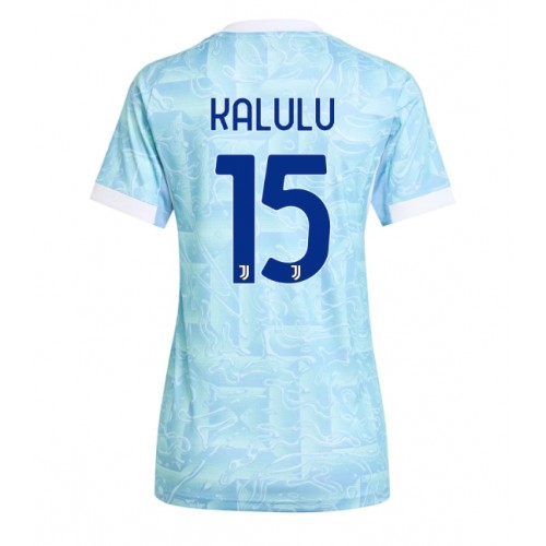 Echipament fotbal Juventus Pierre Kalulu #15 Tricou Deplasare 2025-26 pentru femei maneca scurta Echipament fotbal Juventus Pierre Kalulu #15 Tricou Deplasare 2025-26 pentru femei maneca scurta