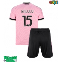 Echipament fotbal Juventus Pierre Kalulu #15 Tricou Deplasare 2026-27 pentru copii maneca scurta (+ Pantaloni scurti)