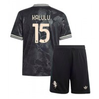 Echipament fotbal Juventus Pierre Kalulu #15 Tricou Treilea 2025-26 pentru copii maneca scurta (+ Pantaloni scurti)