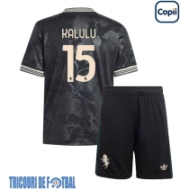 Echipament fotbal Juventus Pierre Kalulu #15 Tricou Treilea 2025-26 pentru copii maneca scurta (+ Pantaloni scurti)