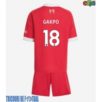 Echipament fotbal Liverpool Cody Gakpo #18 Tricou Acasa 2025-26 pentru copii maneca scurta (+ Pantaloni scurti)
