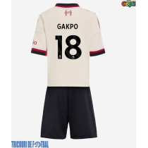 Echipament fotbal Liverpool Cody Gakpo #18 Tricou Deplasare 2025-26 pentru copii maneca scurta (+ Pantaloni scurti)