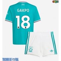 Echipament fotbal Liverpool Cody Gakpo #18 Tricou Treilea 2025-26 pentru copii maneca scurta (+ Pantaloni scurti)