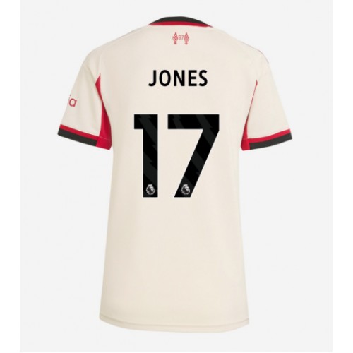 Echipament fotbal Liverpool Curtis Jones #17 Tricou Deplasare 2025-26 pentru femei maneca scurta Echipament fotbal Liverpool Curtis Jones #17 Tricou Deplasare 2025-26 pentru femei maneca scurta