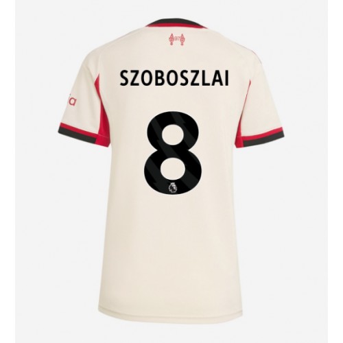 Echipament fotbal Liverpool Dominik Szoboszlai #8 Tricou Deplasare 2025-26 pentru femei maneca scurta Echipament fotbal Liverpool Dominik Szoboszlai #8 Tricou Deplasare 2025-26 pentru femei maneca scurta