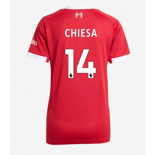 Echipament fotbal Liverpool Federico Chiesa #14 Tricou Acasa 2025-26 pentru femei maneca scurta Echipament fotbal Liverpool Federico Chiesa #14 Tricou Acasa 2025-26 pentru femei maneca scurta