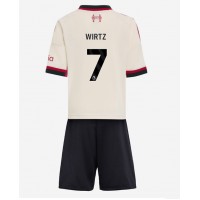 Echipament fotbal Liverpool Florian Wirtz #7 Tricou Deplasare 2025-26 pentru copii maneca scurta (+ Pantaloni scurti)