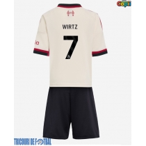 Echipament fotbal Liverpool Florian Wirtz #7 Tricou Deplasare 2025-26 pentru copii maneca scurta (+ Pantaloni scurti)