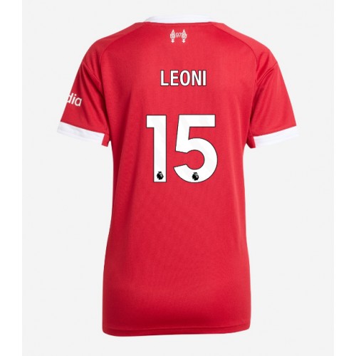 Echipament fotbal Liverpool Giovanni Leoni #15 Tricou Acasa 2025-26 pentru femei maneca scurta Echipament fotbal Liverpool Giovanni Leoni #15 Tricou Acasa 2025-26 pentru femei maneca scurta