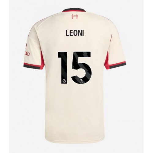 Echipament fotbal Liverpool Giovanni Leoni #15 Tricou Deplasare 2025-26 maneca scurta Echipament fotbal Liverpool Giovanni Leoni #15 Tricou Deplasare 2025-26 maneca scurta