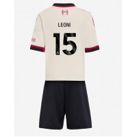 Echipament fotbal Liverpool Giovanni Leoni #15 Tricou Deplasare 2025-26 pentru copii maneca scurta (+ Pantaloni scurti)