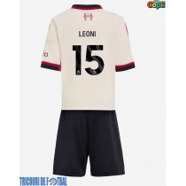 Echipament fotbal Liverpool Giovanni Leoni #15 Tricou Deplasare 2025-26 pentru copii maneca scurta (+ Pantaloni scurti)