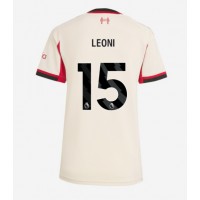 Echipament fotbal Liverpool Giovanni Leoni #15 Tricou Deplasare 2025-26 pentru femei maneca scurta Echipament fotbal Liverpool Giovanni Leoni #15 Tricou Deplasare 2025-26 pentru femei maneca scurta
