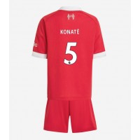 Echipament fotbal Liverpool Ibrahima Konate #5 Tricou Acasa 2025-26 pentru copii maneca scurta (+ Pantaloni scurti)