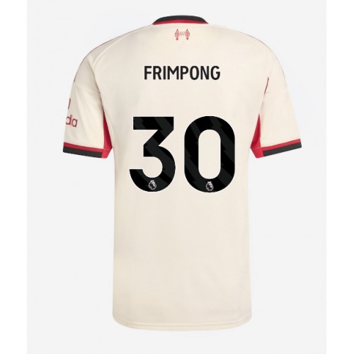 Echipament fotbal Liverpool Jeremie Frimpong #30 Tricou Deplasare 2025-26 maneca scurta Echipament fotbal Liverpool Jeremie Frimpong #30 Tricou Deplasare 2025-26 maneca scurta
