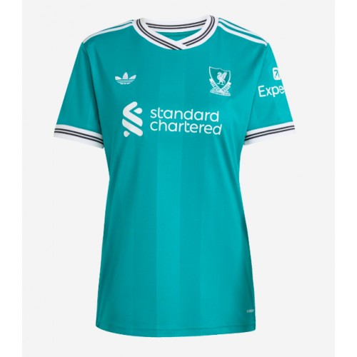 Echipament fotbal Liverpool Jeremie Frimpong #30 Tricou Treilea 2025-26 pentru femei maneca scurta Echipament fotbal Liverpool Jeremie Frimpong #30 Tricou Treilea 2025-26 pentru femei maneca scurta