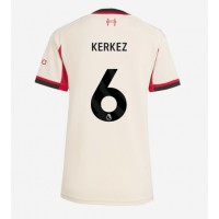 Echipament fotbal Liverpool Milos Kerkez #6 Tricou Deplasare 2025-26 pentru femei maneca scurta Echipament fotbal Liverpool Milos Kerkez #6 Tricou Deplasare 2025-26 pentru femei maneca scurta