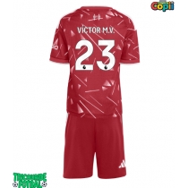 Echipament fotbal Liverpool Victor Munoz #23 Tricou Acasa 2026-27 pentru copii maneca scurta (+ Pantaloni scurti)