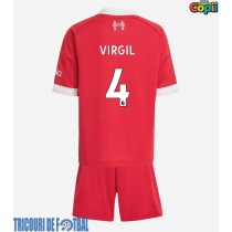 Echipament fotbal Liverpool Virgil van Dijk #4 Tricou Acasa 2025-26 pentru copii maneca scurta (+ Pantaloni scurti)