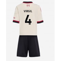 Echipament fotbal Liverpool Virgil van Dijk #4 Tricou Deplasare 2025-26 pentru copii maneca scurta (+ Pantaloni scurti)
