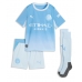 Echipament fotbal Manchester City Abdukodir Khusanov #45 Tricou Acasa 2026-27 pentru copii maneca scurta (+ Pantaloni scurti)