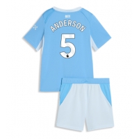 Echipament fotbal Manchester City Elliot Anderson #5 Tricou Acasa 2026-27 pentru copii maneca scurta (+ Pantaloni scurti)
