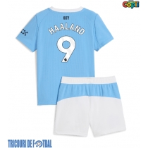 Echipament fotbal Manchester City Erling Haaland #9 Tricou Acasa 2025-26 pentru copii maneca scurta (+ Pantaloni scurti)