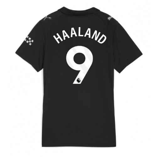 Echipament fotbal Manchester City Erling Haaland #9 Tricou Deplasare 2025-26 pentru femei maneca scurta Echipament fotbal Manchester City Erling Haaland #9 Tricou Deplasare 2025-26 pentru femei maneca scurta