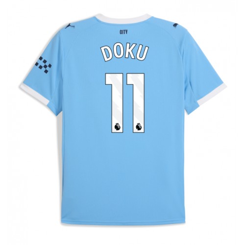 Echipament fotbal Manchester City Jeremy Doku #11 Tricou Acasa 2025-26 maneca scurta Echipament fotbal Manchester City Jeremy Doku #11 Tricou Acasa 2025-26 maneca scurta