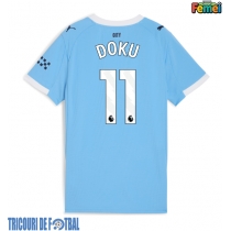 Echipament fotbal Manchester City Jeremy Doku #11 Tricou Acasa 2025-26 pentru femei maneca scurta