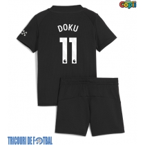 Echipament fotbal Manchester City Jeremy Doku #11 Tricou Deplasare 2025-26 pentru copii maneca scurta (+ Pantaloni scurti)