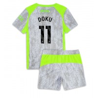 Echipament fotbal Manchester City Jeremy Doku #11 Tricou Treilea 2025-26 pentru copii maneca scurta (+ Pantaloni scurti)