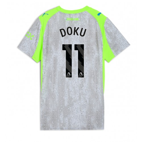 Echipament fotbal Manchester City Jeremy Doku #11 Tricou Treilea 2025-26 pentru femei maneca scurta Echipament fotbal Manchester City Jeremy Doku #11 Tricou Treilea 2025-26 pentru femei maneca scurta