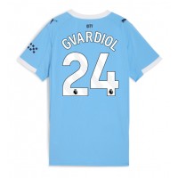 Echipament fotbal Manchester City Josko Gvardiol #24 Tricou Acasa 2025-26 pentru femei maneca scurta