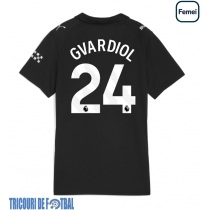 Echipament fotbal Manchester City Josko Gvardiol #24 Tricou Deplasare 2025-26 pentru femei maneca scurta