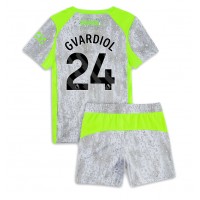 Echipament fotbal Manchester City Josko Gvardiol #24 Tricou Treilea 2025-26 pentru copii maneca scurta (+ Pantaloni scurti)
