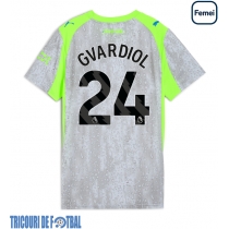 Echipament fotbal Manchester City Josko Gvardiol #24 Tricou Treilea 2025-26 pentru femei maneca scurta