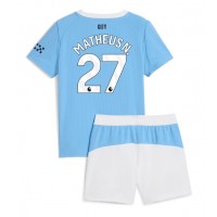 Echipament fotbal Manchester City Matheus Nunes #27 Tricou Acasa 2025-26 pentru copii maneca scurta (+ Pantaloni scurti)