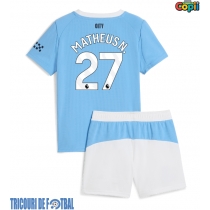 Echipament fotbal Manchester City Matheus Nunes #27 Tricou Acasa 2025-26 pentru copii maneca scurta (+ Pantaloni scurti)