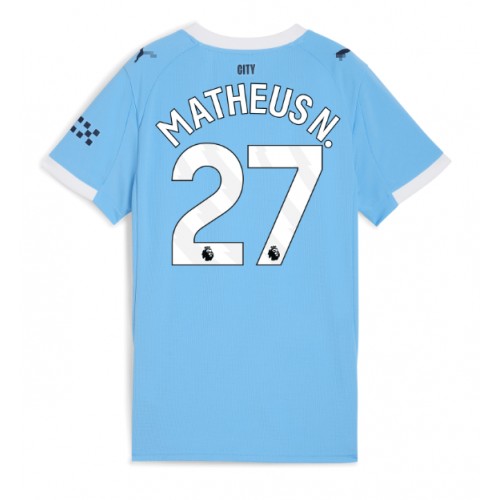 Echipament fotbal Manchester City Matheus Nunes #27 Tricou Acasa 2025-26 pentru femei maneca scurta Echipament fotbal Manchester City Matheus Nunes #27 Tricou Acasa 2025-26 pentru femei maneca scurta