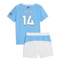 Echipament fotbal Manchester City Nico Gonzalez #14 Tricou Acasa 2025-26 pentru copii maneca scurta (+ Pantaloni scurti)
