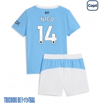 Echipament fotbal Manchester City Nico Gonzalez #14 Tricou Acasa 2025-26 pentru copii maneca scurta (+ Pantaloni scurti)