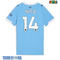 Echipament fotbal Manchester City Nico Gonzalez #14 Tricou Acasa 2025-26 pentru femei maneca scurta