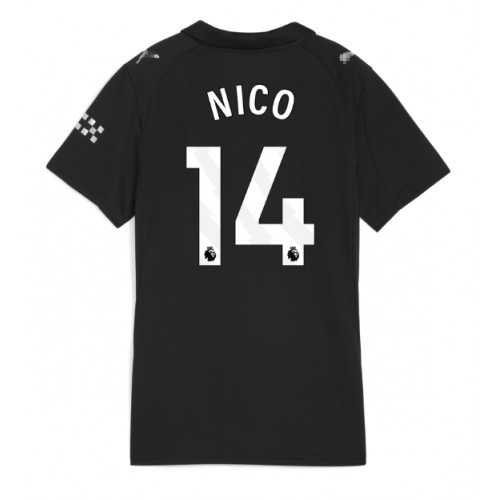Echipament fotbal Manchester City Nico Gonzalez #14 Tricou Deplasare 2025-26 pentru femei maneca scurta Echipament fotbal Manchester City Nico Gonzalez #14 Tricou Deplasare 2025-26 pentru femei maneca scurta