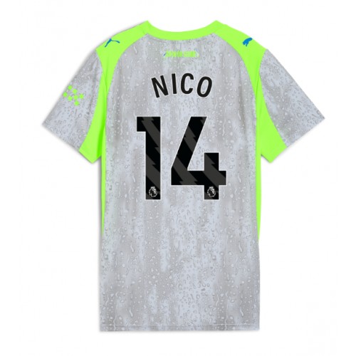 Echipament fotbal Manchester City Nico Gonzalez #14 Tricou Treilea 2025-26 pentru femei maneca scurta Echipament fotbal Manchester City Nico Gonzalez #14 Tricou Treilea 2025-26 pentru femei maneca scurta