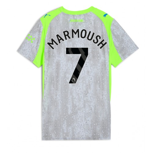 Echipament fotbal Manchester City Omar Marmoush #7 Tricou Treilea 2025-26 pentru femei maneca scurta Echipament fotbal Manchester City Omar Marmoush #7 Tricou Treilea 2025-26 pentru femei maneca scurta