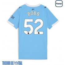Echipament fotbal Manchester City Oscar Bobb #52 Tricou Acasa 2025-26 pentru femei maneca scurta
